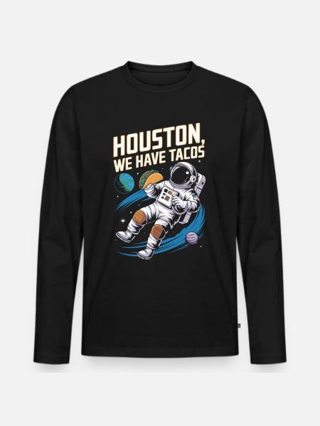 Astronaut Tacos - Männer Premium Bio Langarmshirt - Schwarz