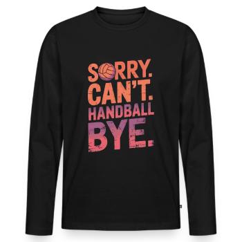 Dicton vintage du handball - T-shirt manches longues Premium bio Homme - noir - Devant - Nico (187cm)