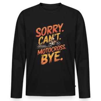 Motocross Motocross Rider Saying - Men's Premium Organic Long Sleeve Shirt - black - Front - Nico (187cm)
