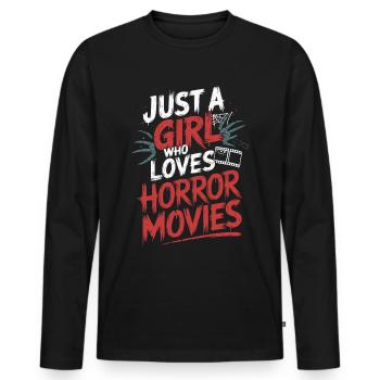 Fan de films d’horreur Femmes - T-shirt manches longues Premium bio Homme - noir - Devant - Nico (187cm)