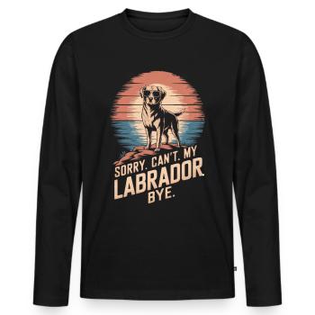 Labrador avec des lunettes de soleil dicton vintage - T-shirt manches longues Premium bio Homme - noir - Devant - Nico (187cm)