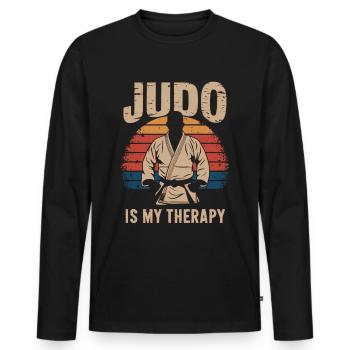 Judo vintage - Men's Premium Organic Long Sleeve Shirt - black - Front - Nico (187cm)