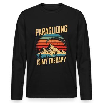 Paragliding Paragliding vintage - Men's Premium Organic Long Sleeve Shirt - black - Front - Nico (187cm)