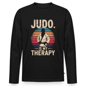 Judo vintage - Men's Premium Organic Long Sleeve Shirt - black - Front - Nico (187cm)