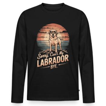 Labrador avec des lunettes de soleil dicton vintage - T-shirt manches longues Premium bio Homme - noir - Devant - Nico (187cm)
