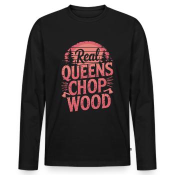 bûcheron coupe de bois femmes coupe-arbres - T-shirt manches longues Premium bio Homme - noir - Devant - Nico (187cm)