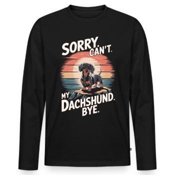 Teckel Dicton Vintage - T-shirt manches longues Premium bio Homme - noir - Devant - Nico (187cm)