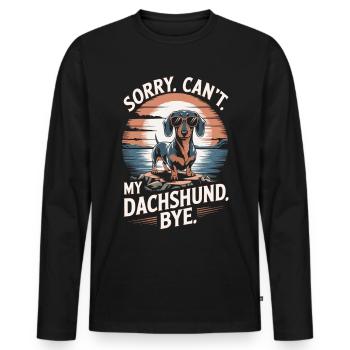 Teckel Dicton Vintage - T-shirt manches longues Premium bio Homme - noir - Devant - Nico (187cm)