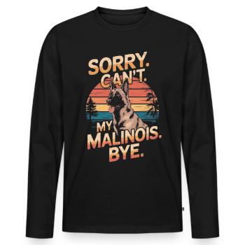 Berger Malinois Belge Dicton Vintage - T-shirt manches longues Premium bio Homme - noir - Devant - Nico (187cm)