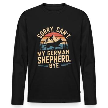 German Shepherd Vintage Saying - Men's Premium Organic Long Sleeve Shirt - black - Front - Nico (187cm)