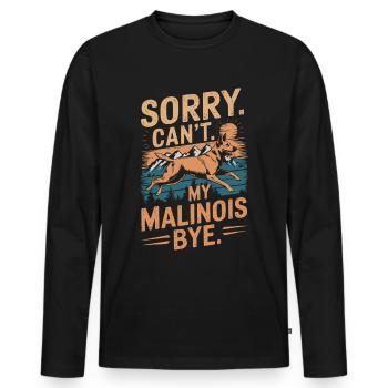 Berger Malinois Belge Dicton Vintage - T-shirt manches longues Premium bio Homme - noir - Devant - Nico (187cm)