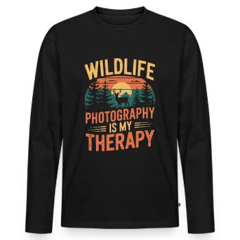 Nature Photography Wildlife Photography Photography - Men's Premium Organic Long Sleeve Shirt - black - Front - Nico (187cm)
