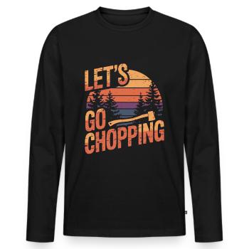 Couper du bois bûcheron coupe-arbres - T-shirt manches longues Premium bio Homme - noir - Devant - Nico (187cm)