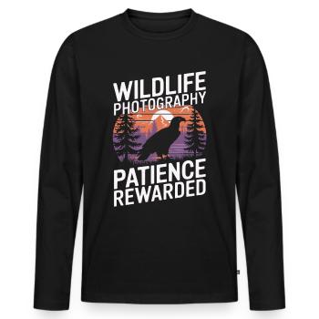 Nature Photography Wildlife Photography Photography - Men's Premium Organic Long Sleeve Shirt - black - Front - Nico (187cm)