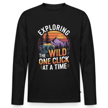 Nature Photography Wildlife Photography Photography - Men's Premium Organic Long Sleeve Shirt - black - Front - Nico (187cm)