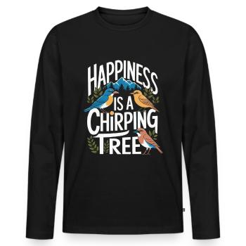Observation des oiseaux, Oiseaux, Nature, Randonnée, Camping - T-shirt manches longues Premium bio Homme - noir - Devant - Nico (187cm)