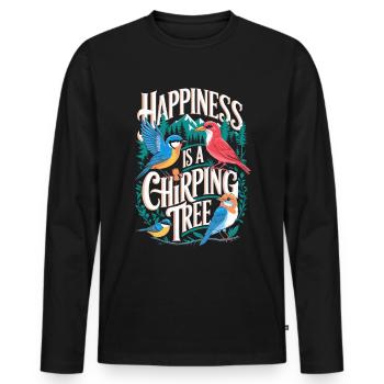 Observation des oiseaux, Oiseaux, Nature, Randonnée, Camping - T-shirt manches longues Premium bio Homme - noir - Devant - Nico (187cm)