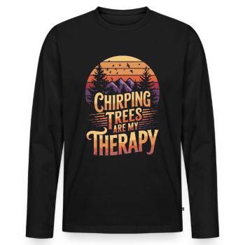 Ornithologue Ornithologue Oiseaux Randonnée Camping - T-shirt manches longues Premium bio Homme - noir - Devant - Nico (187cm)