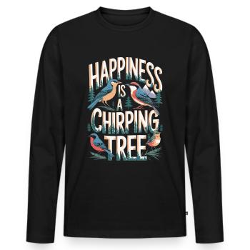 Observation des oiseaux, Oiseaux, Nature, Randonnée, Camping - T-shirt manches longues Premium bio Homme - noir - Devant - Nico (187cm)