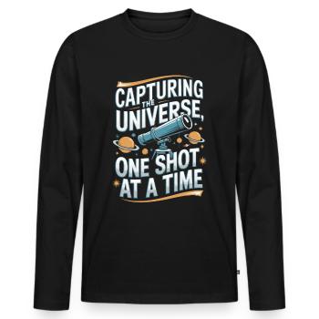 Teleskop Astronomie Astrofotografie - Männer Premium Bio Langarmshirt - Schwarz - Vorne - Nico (187cm)