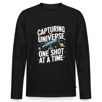 Astrofotografie Teleskop Astronomie - Männer Premium Bio Langarmshirt - Schwarz - Vorne - Nico (187cm)