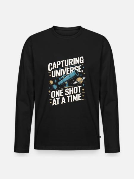 Astronomy Astrophotography Telescope - Men's Premium Organic Long Sleeve Shirt - black