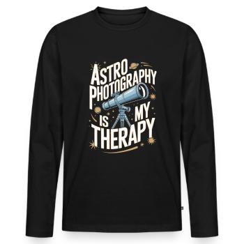 Astrofotografie Teleskop Astronomie - Männer Premium Bio Langarmshirt - Schwarz - Vorne - Nico (187cm)