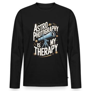 Astrofotografie Teleskop Astronomie - Männer Premium Bio Langarmshirt - Schwarz - Vorne - Nico (187cm)