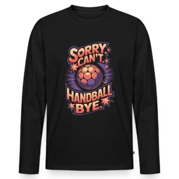 Dicton vintage du handball - T-shirt manches longues Premium bio Homme - noir - Devant - Nico (187cm)