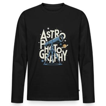 Astrophotography Telescope Astronomy - Men's Premium Organic Long Sleeve Shirt - black - Front - Nico (187cm)
