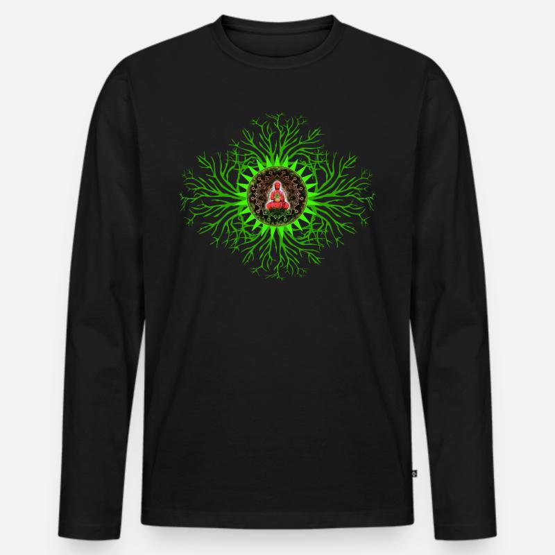Herzchakra Chakra - Männer Premium Bio Langarmshirt - Schwarz
