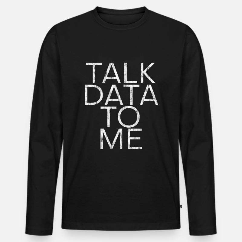Talk Data To Me 4 - Männer Premium Bio Langarmshirt - Schwarz