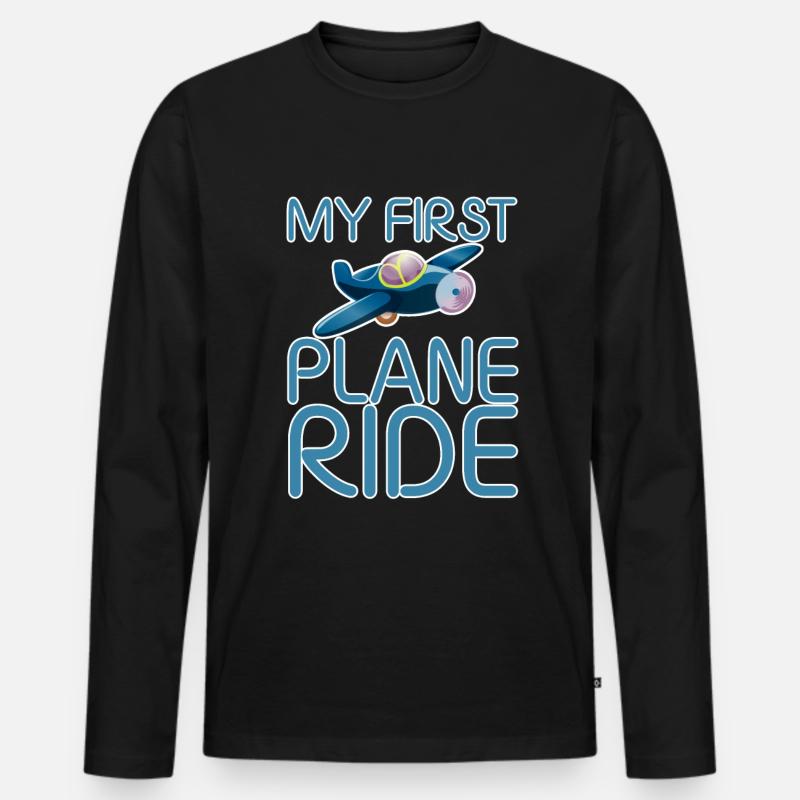 My First Plane Ride 29 - Männer Premium Bio Langarmshirt - Schwarz