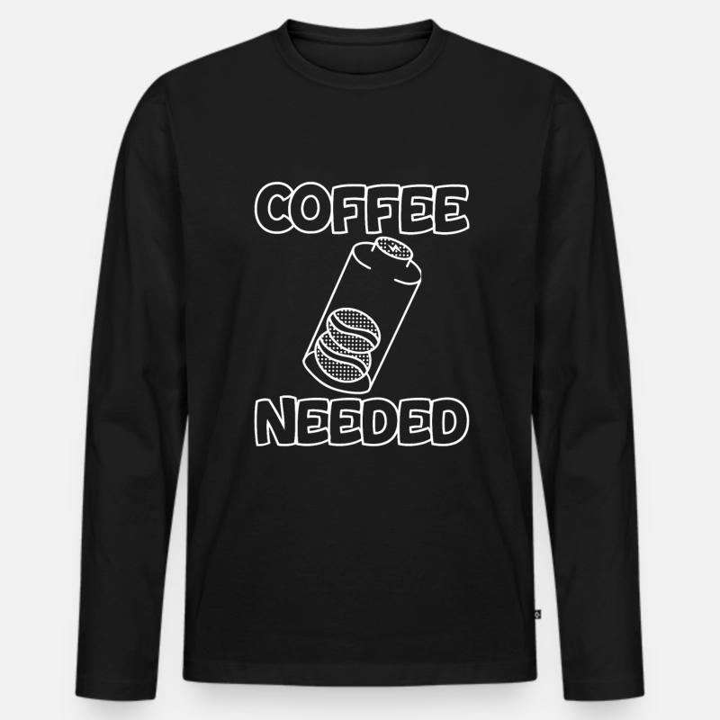 Coffee Needed 2 - Männer Premium Bio Langarmshirt - Schwarz