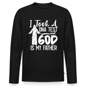 I Took A DNA Test And God Is My Father 22 - Männer Premium Bio Langarmshirt - Schwarz - Vorne - Nico (187cm)