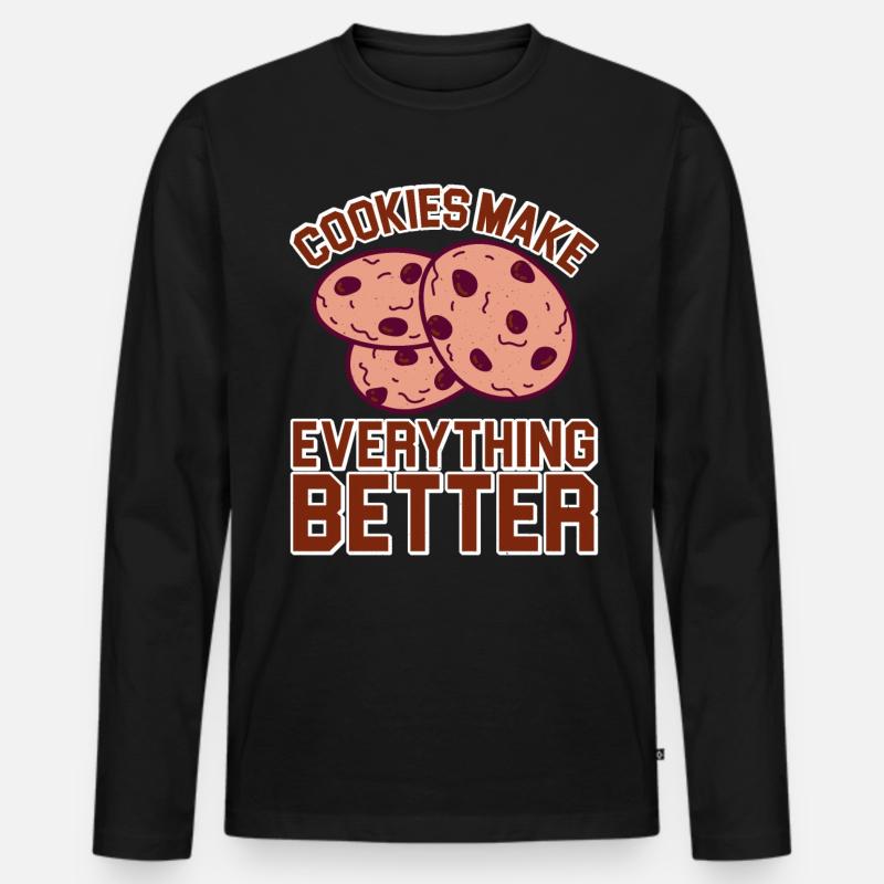 Cookies Make Everything Better 5 - Männer Premium Bio Langarmshirt - Schwarz
