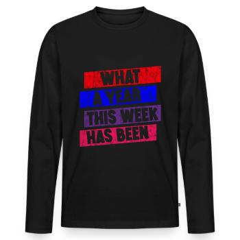 Quelle année cette semaine a été 3 - T-shirt manches longues Premium bio Homme - noir - Devant - Nico (187cm)