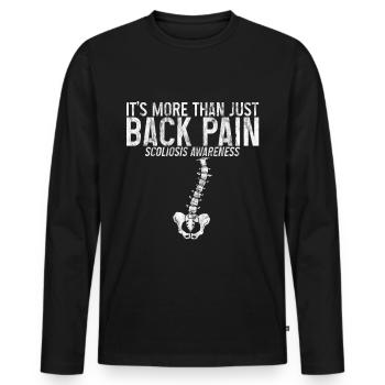 C’est plus que des maux de dos, une conscience de la scoliose - T-shirt manches longues Premium bio Homme - noir - Devant - Nico (187cm)