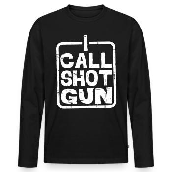 I Call Shotgun 5 - Männer Premium Bio Langarmshirt - Schwarz - Vorne - Nico (187cm)