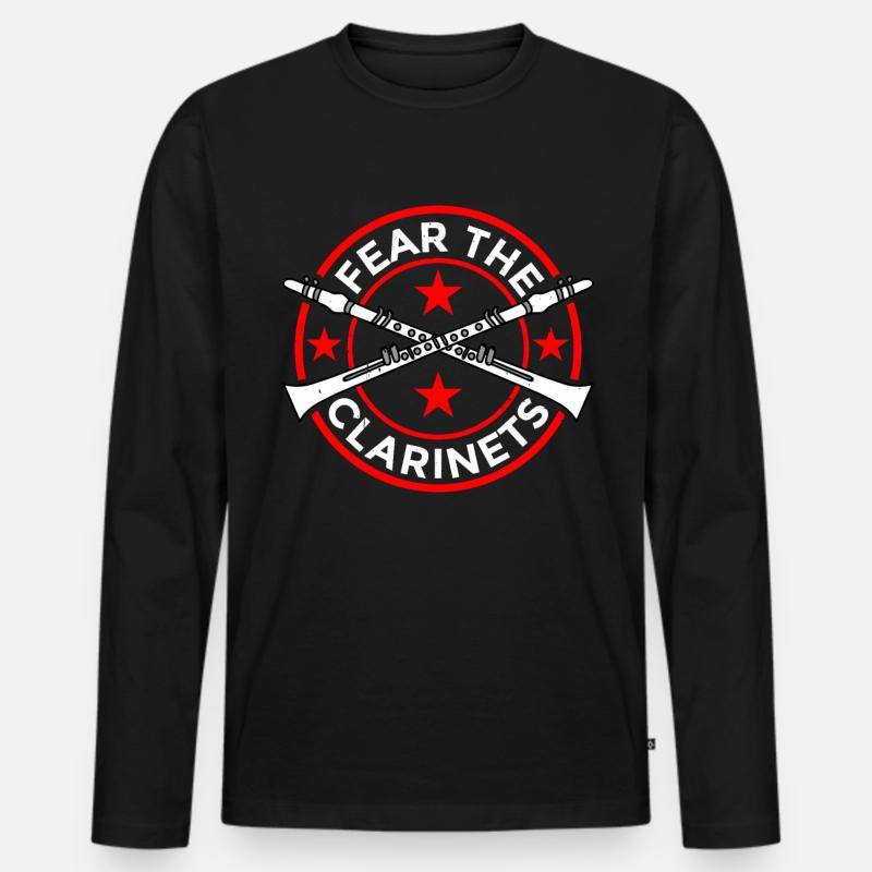 Fear The Clarinets 5 - Männer Premium Bio Langarmshirt - Schwarz