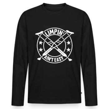 Limpin' Ain't Easy 16 - Men's Premium Organic Long Sleeve Shirt - black - Front - Nico (187cm)