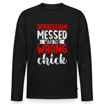 La dépression gâchée par le mauvais poussin 4 - T-shirt manches longues Premium bio Homme - noir - Devant - Nico (187cm)