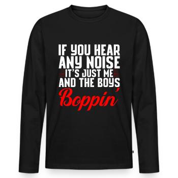 C’est juste moi et les garçons Boppin' 4 - T-shirt manches longues Premium bio Homme - noir - Devant - Nico (187cm)