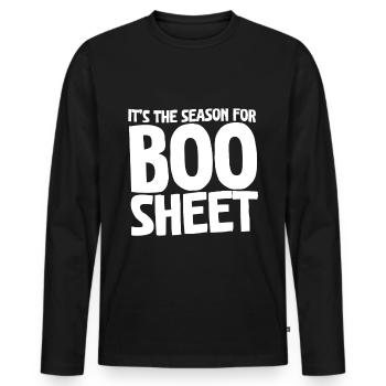It's The Season For Boo Sheet - Männer Premium Bio Langarmshirt - Schwarz - Vorne - Nico (187cm)