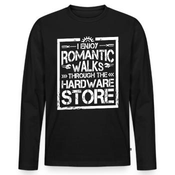 Romantic Walks Through The Hardware Store 22 - Männer Premium Bio Langarmshirt - Schwarz - Vorne - Nico (187cm)