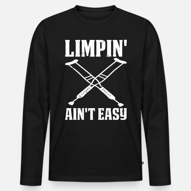 Limpin' Ain't Easy 20 - Männer Premium Bio Langarmshirt - Schwarz