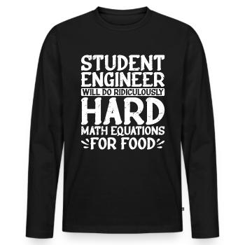 Fera des équations mathématiques ridiculement difficiles pour la nourriture2 - T-shirt manches longues Premium bio Homme - noir - Devant - Nico (187cm)