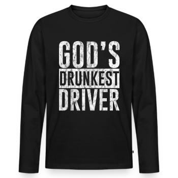 Le conducteur le plus ivre de Dieu 3 - T-shirt manches longues Premium bio Homme - noir - Devant - Nico (187cm)