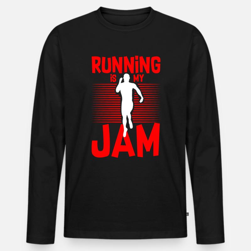 Running Is My Jam 4 - Männer Premium Bio Langarmshirt - Schwarz