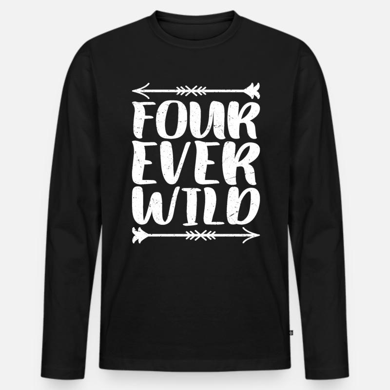 Four Ever Wild 39 - Männer Premium Bio Langarmshirt - Schwarz